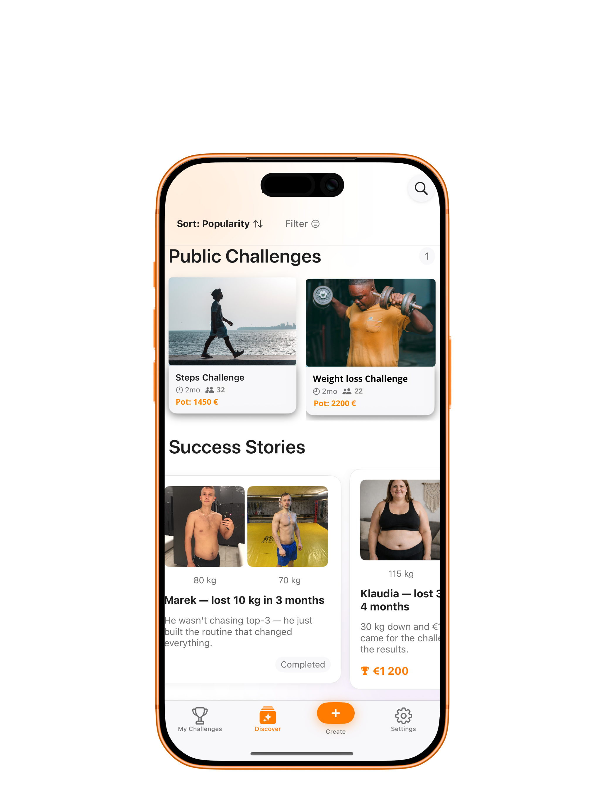 Real challenges, real winners screen