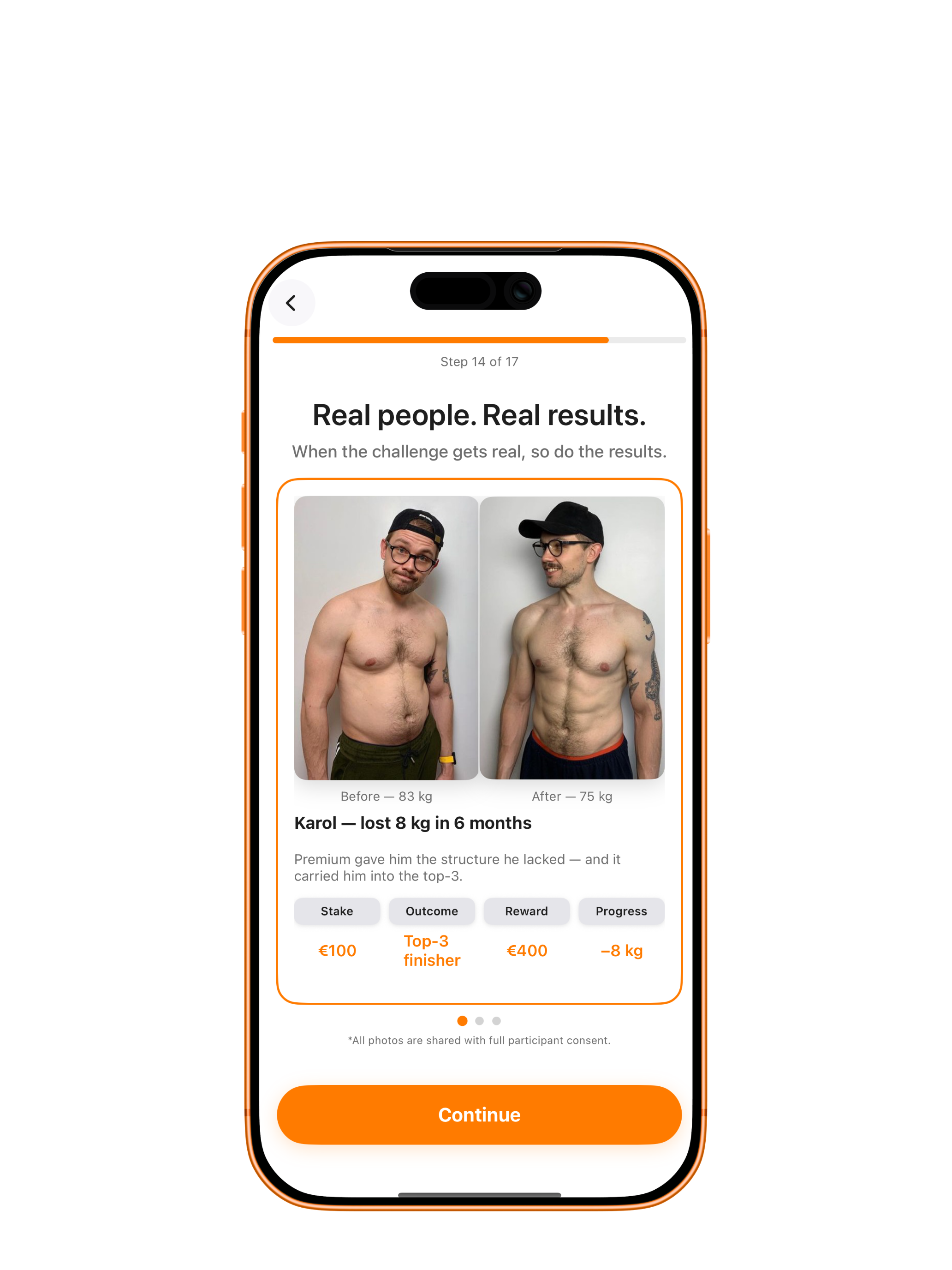 References and result details screen