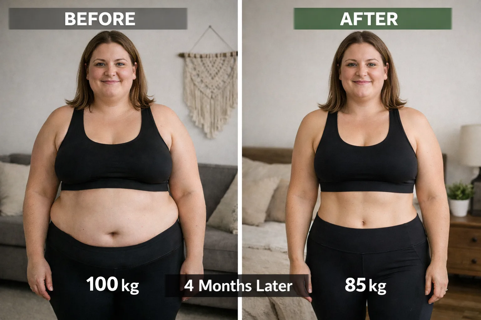 Klaudia before and after transformation